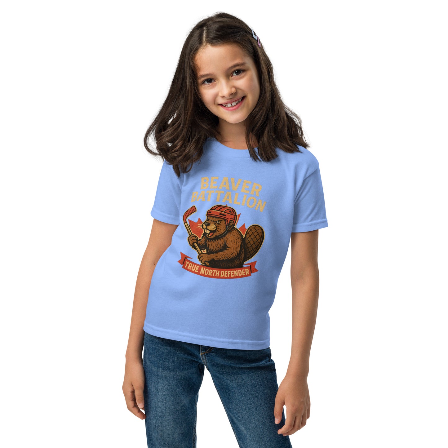 Beaver Battalion – True North Defender Youth t-shirt  from Rare Plus Apparel – unique movie & pop culture inspired design.
