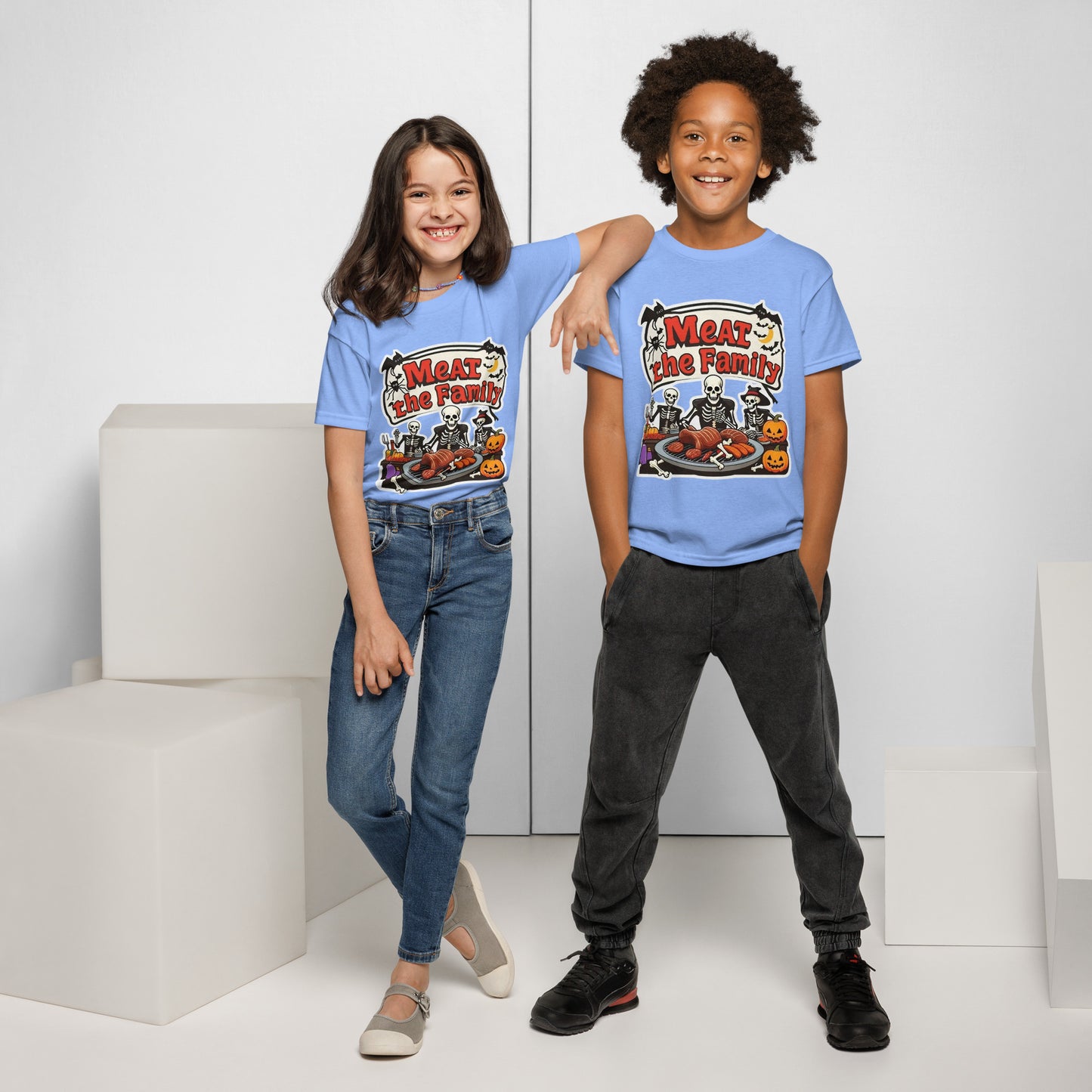 Meat The Family Youth t-shirt  from Rare Plus Apparel – unique movie & pop culture inspired design.