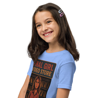 Final Girl Video Store Youth t-shirt  from Rare Plus Apparel – unique movie & pop culture inspired design.
