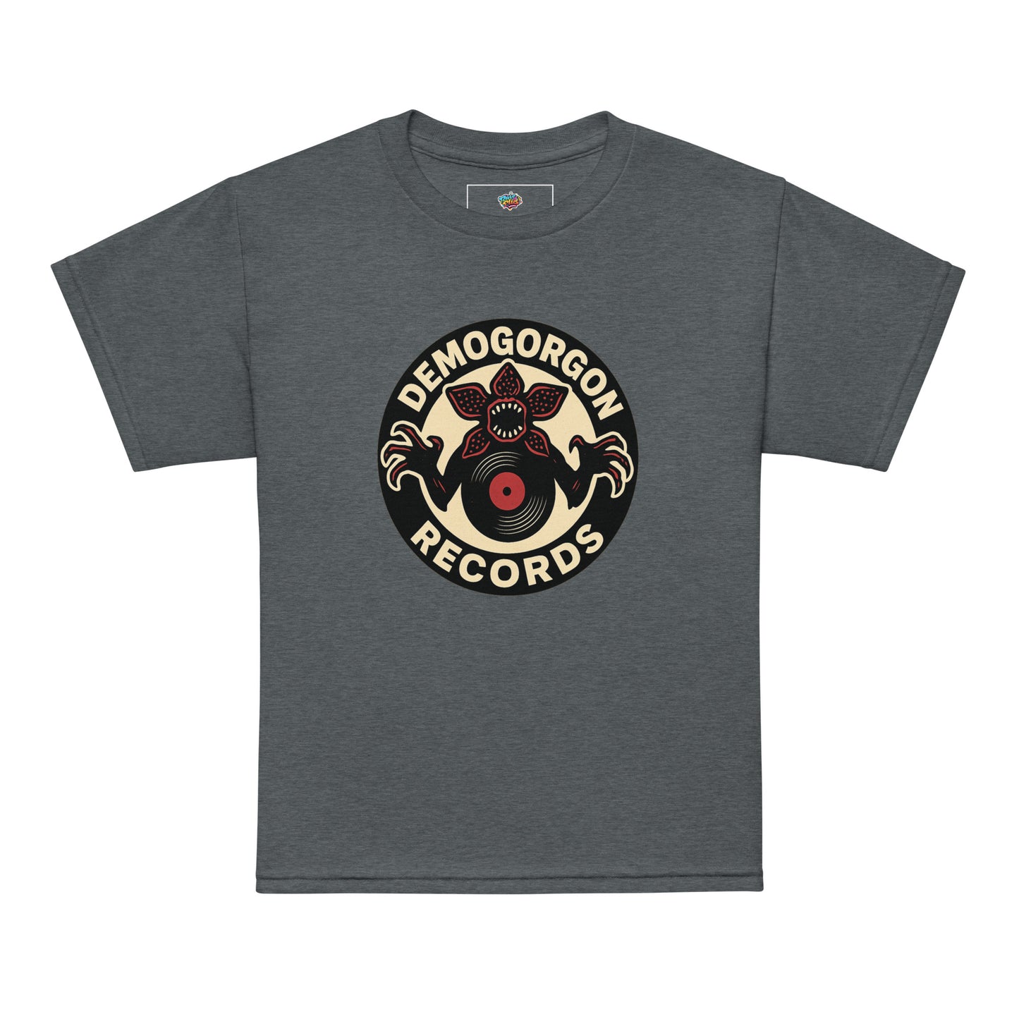 Demogorgon Records Youth t-shirt  from Rare Plus Apparel – unique movie & pop culture inspired design.