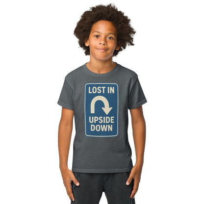 Lost in the Upside Down Youth t-shirt  from Rare Plus Apparel – unique movie & pop culture inspired design.