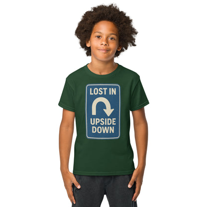 Lost in the Upside Down Youth t-shirt  from Rare Plus Apparel – unique movie & pop culture inspired design.