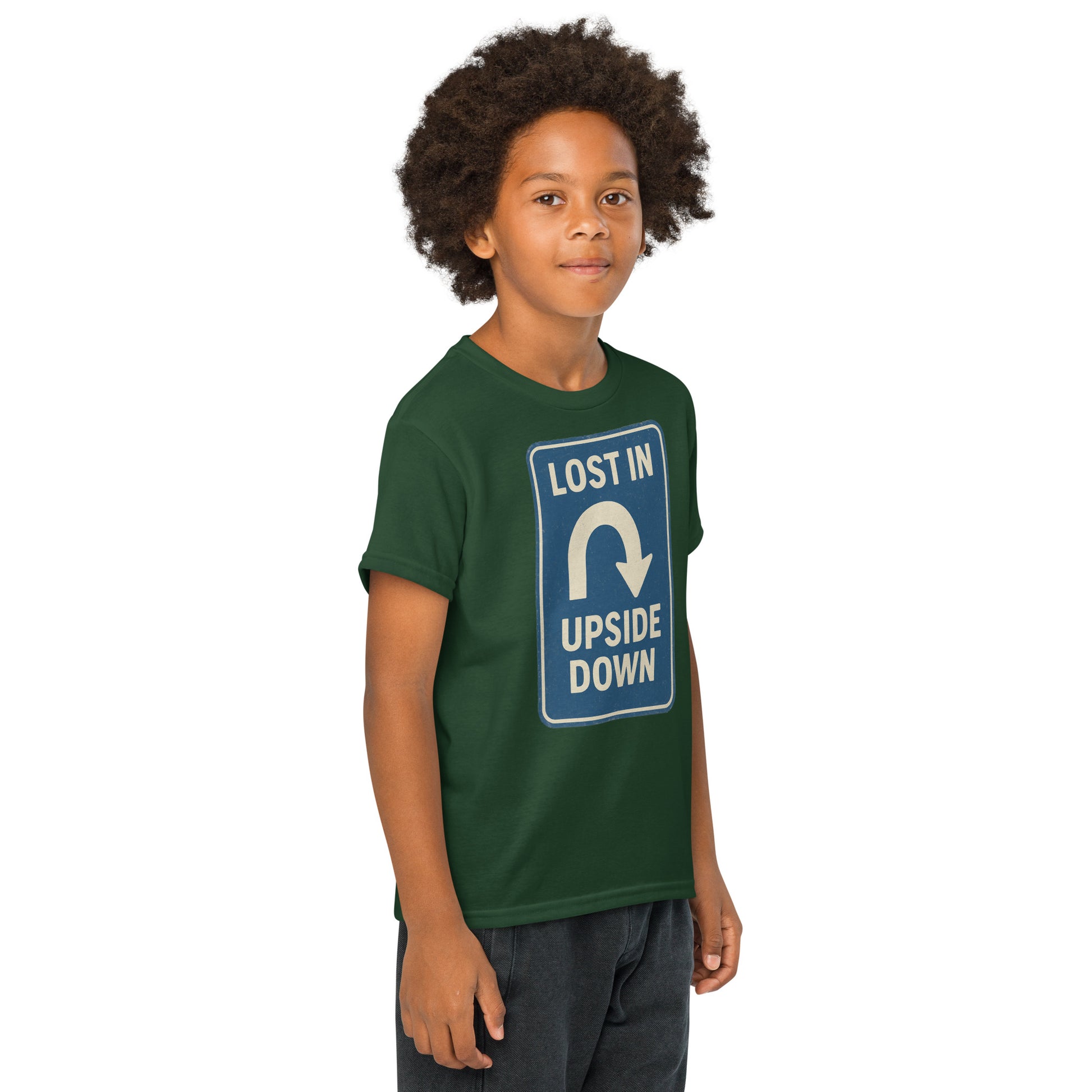 Lost in the Upside Down Youth t-shirt  from Rare Plus Apparel – unique movie & pop culture inspired design.