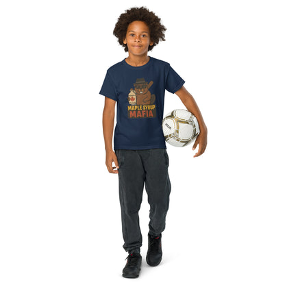 Maple Syrup Mafia Youth t-shirt  from Rare Plus Apparel – unique movie & pop culture inspired design.