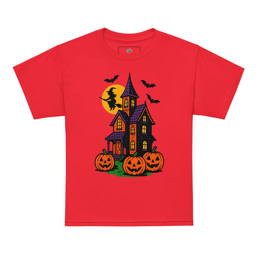 Haunted Halloween House Youth t-shirt  from Rare Plus Apparel – unique movie & pop culture inspired design.