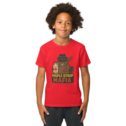 Maple Syrup Mafia Youth t-shirt  from Rare Plus Apparel – unique movie & pop culture inspired design.