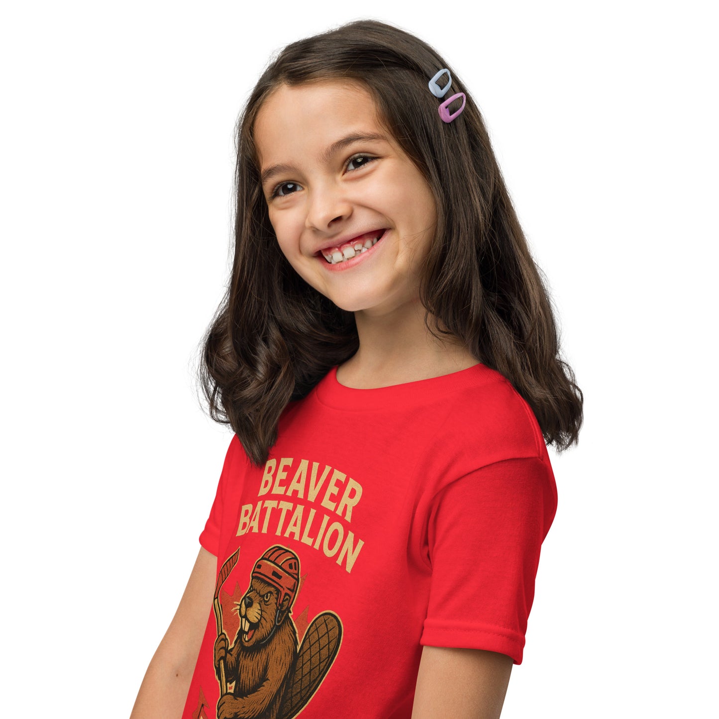 Beaver Battalion – True North Defender Youth t-shirt  from Rare Plus Apparel – unique movie & pop culture inspired design.
