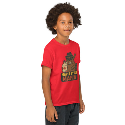 Maple Syrup Mafia Youth t-shirt  from Rare Plus Apparel – unique movie & pop culture inspired design.