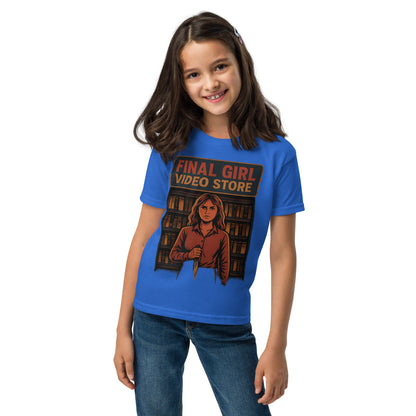 Final Girl Video Store Youth t-shirt  from Rare Plus Apparel – unique movie & pop culture inspired design.