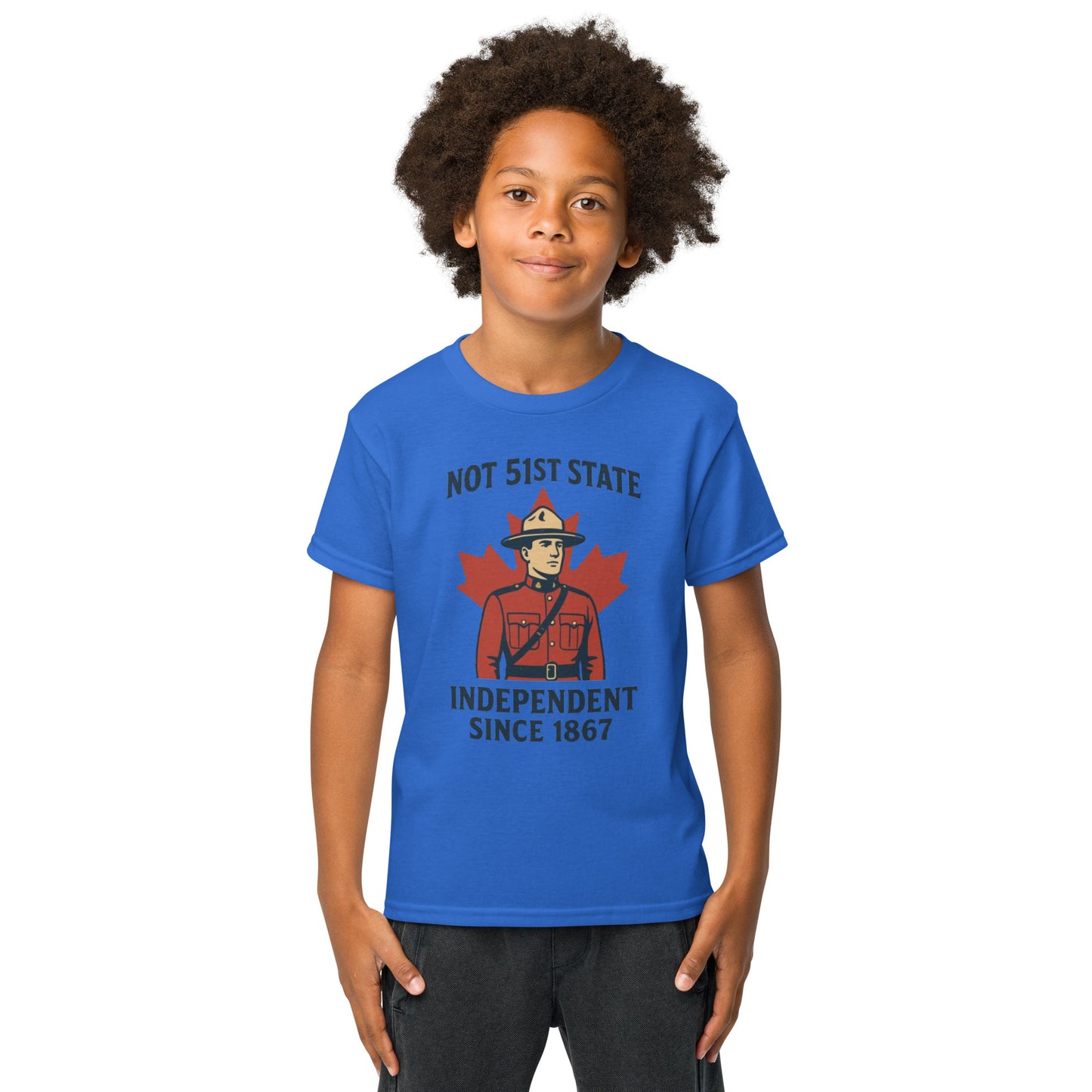 Not 51st State Mountie Youth t-shirt  from Rare Plus Apparel – unique movie & pop culture inspired design.