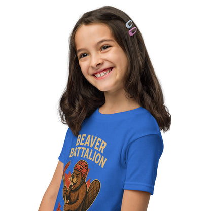 Beaver Battalion – True North Defender Youth t-shirt  from Rare Plus Apparel – unique movie & pop culture inspired design.