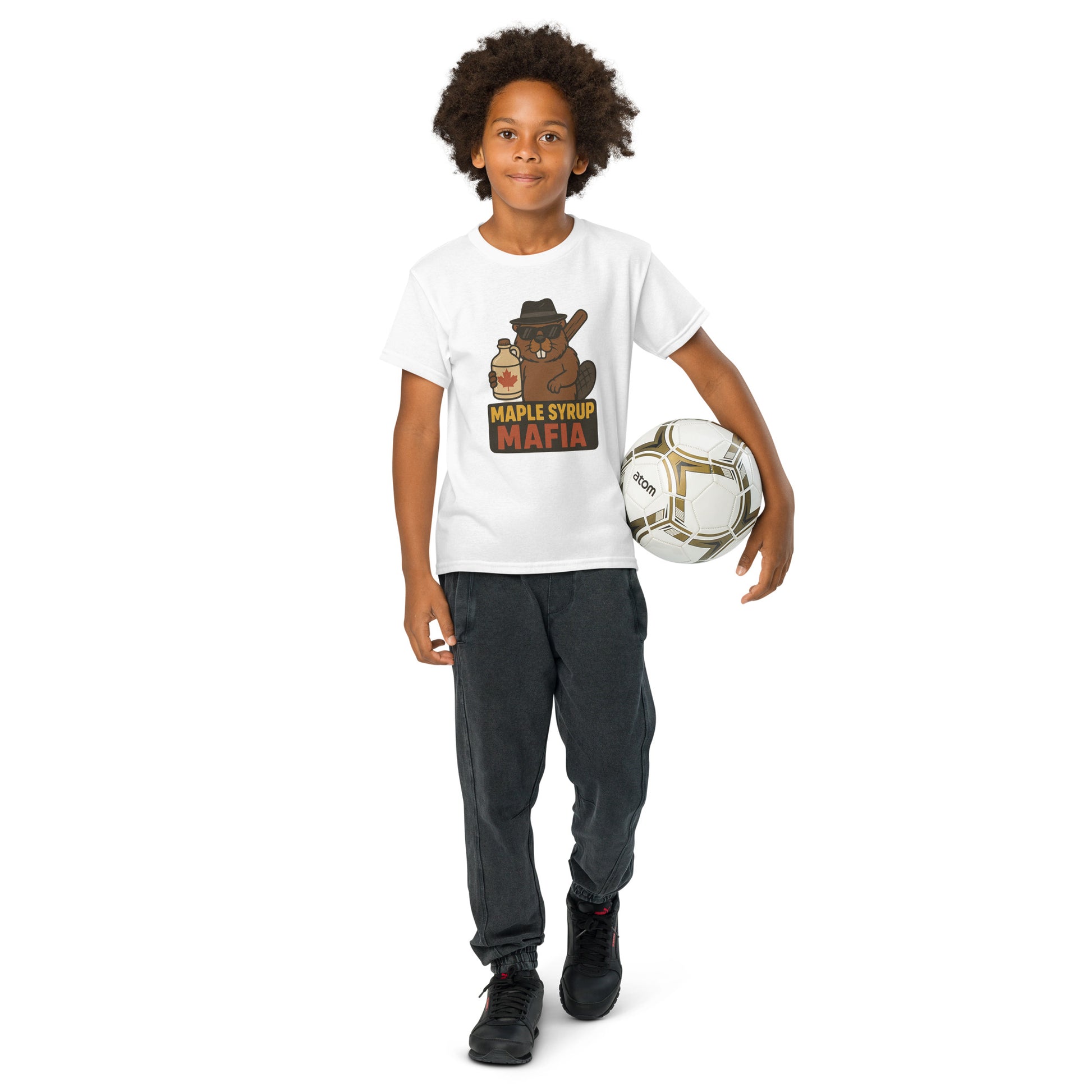 Maple Syrup Mafia Youth t-shirt  from Rare Plus Apparel – unique movie & pop culture inspired design.