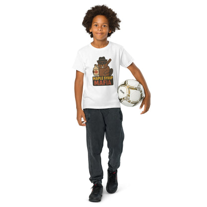 Maple Syrup Mafia Youth t-shirt  from Rare Plus Apparel – unique movie & pop culture inspired design.