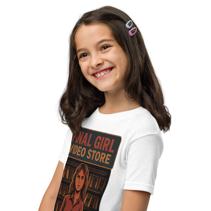Final Girl Video Store Youth t-shirt  from Rare Plus Apparel – unique movie & pop culture inspired design.