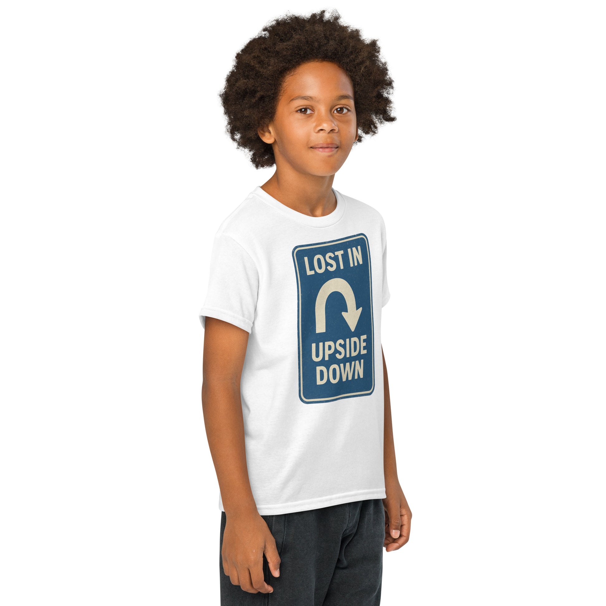 Lost in the Upside Down Youth t-shirt  from Rare Plus Apparel – unique movie & pop culture inspired design.