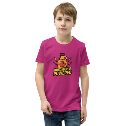 100% Maple Powered Youth Short Sleeve T-Shirt  from Rare Plus Apparel – unique movie & pop culture inspired design.