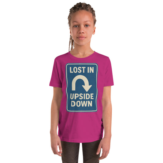 Lost in the Upside Down Youth Short Sleeve T-Shirt  from Rare Plus Apparel – unique movie & pop culture inspired design.