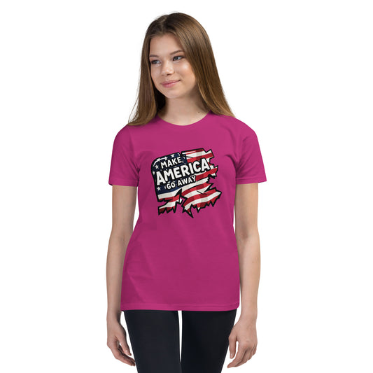MAGA “Make America Go Away” Youth Short Sleeve T-Shirt  from Rare Plus Apparel – unique movie & pop culture inspired design.