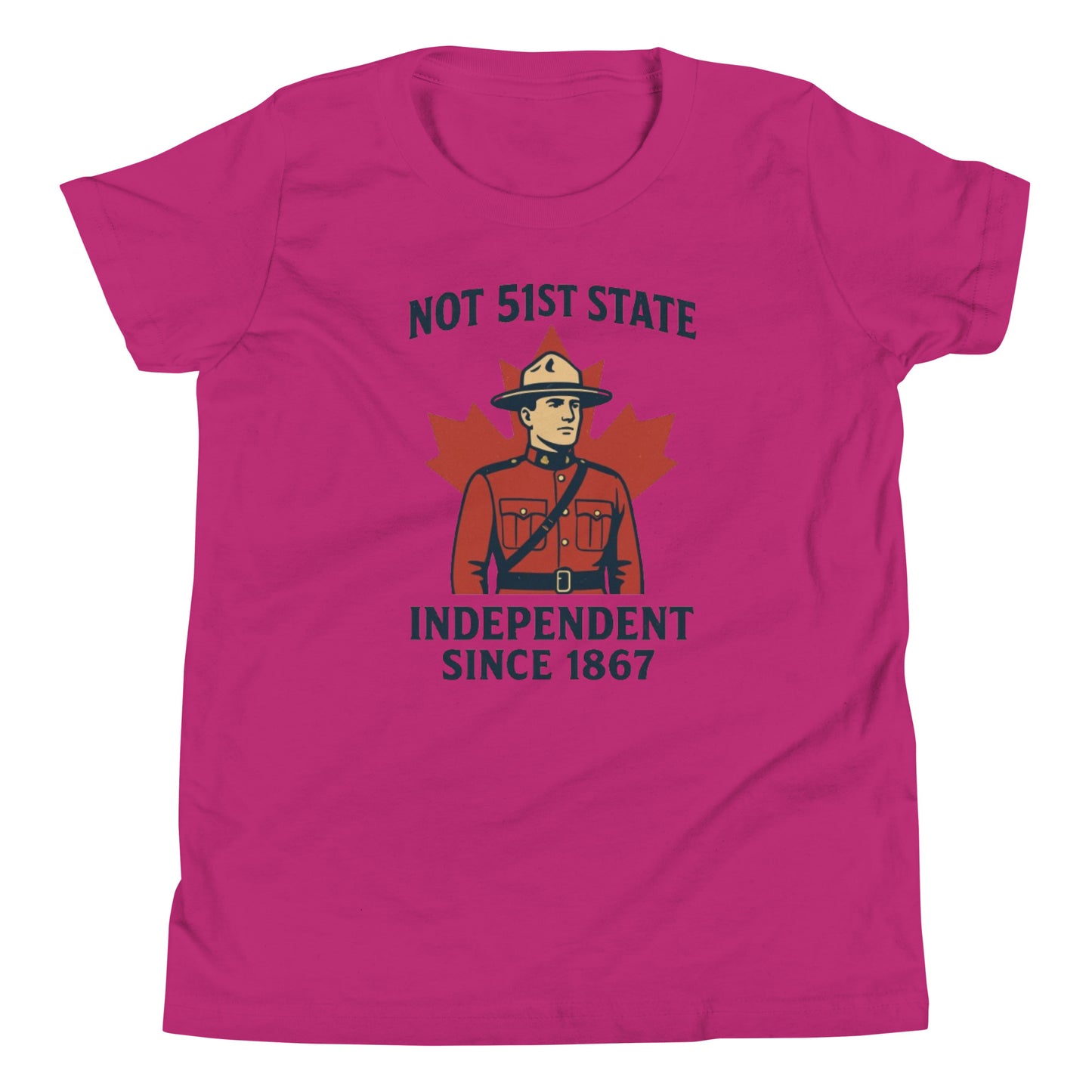 Not 51st State Mountie Youth Short Sleeve T-Shirt  from Rare Plus Apparel – unique movie & pop culture inspired design.