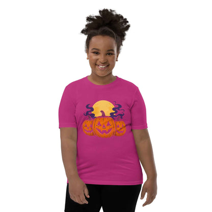 “Midnight Pumpkins” The Jack-O-Lantern Parade Youth Short Sleeve T-Shirt