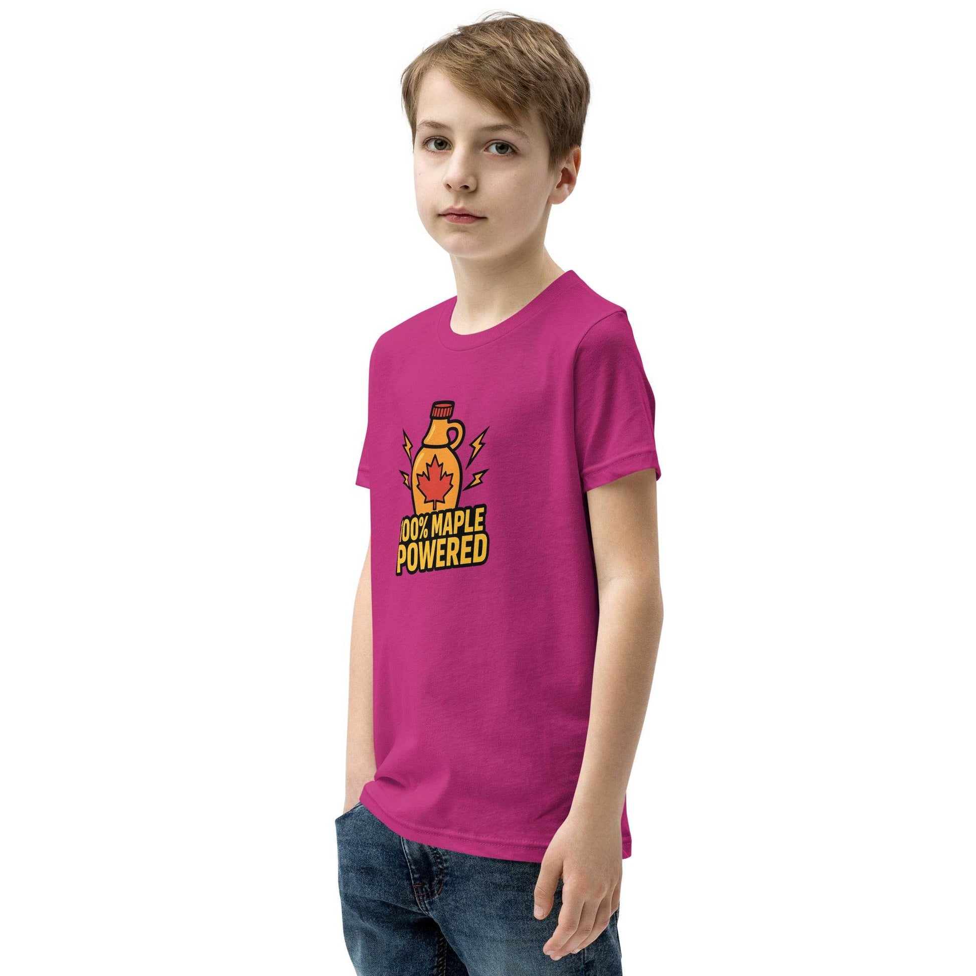 100% Maple Powered Youth Short Sleeve T-Shirt  from Rare Plus Apparel – unique movie & pop culture inspired design.