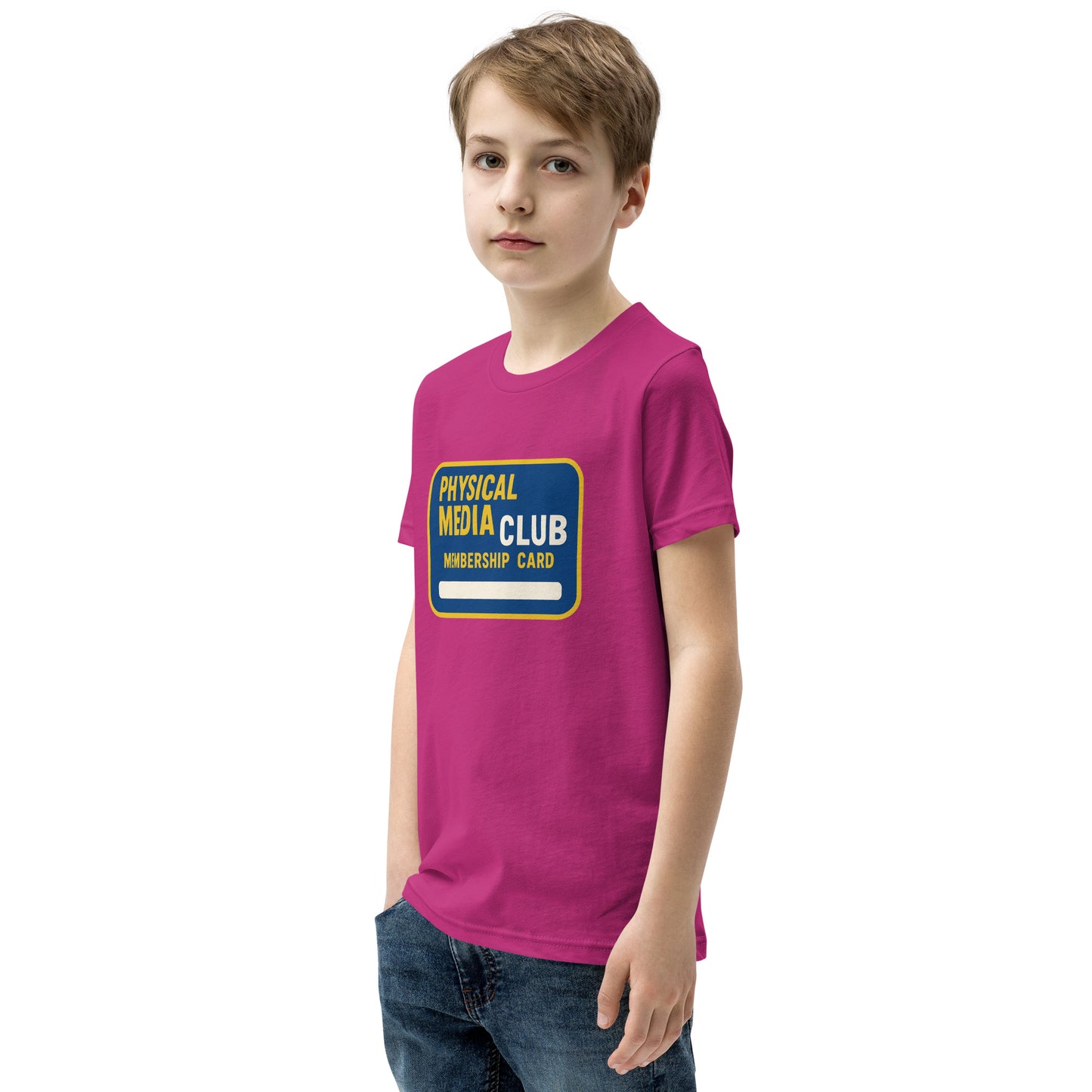 Physical Media Club Youth Short Sleeve T-Shirt  from Rare Plus Apparel – unique movie & pop culture inspired design.