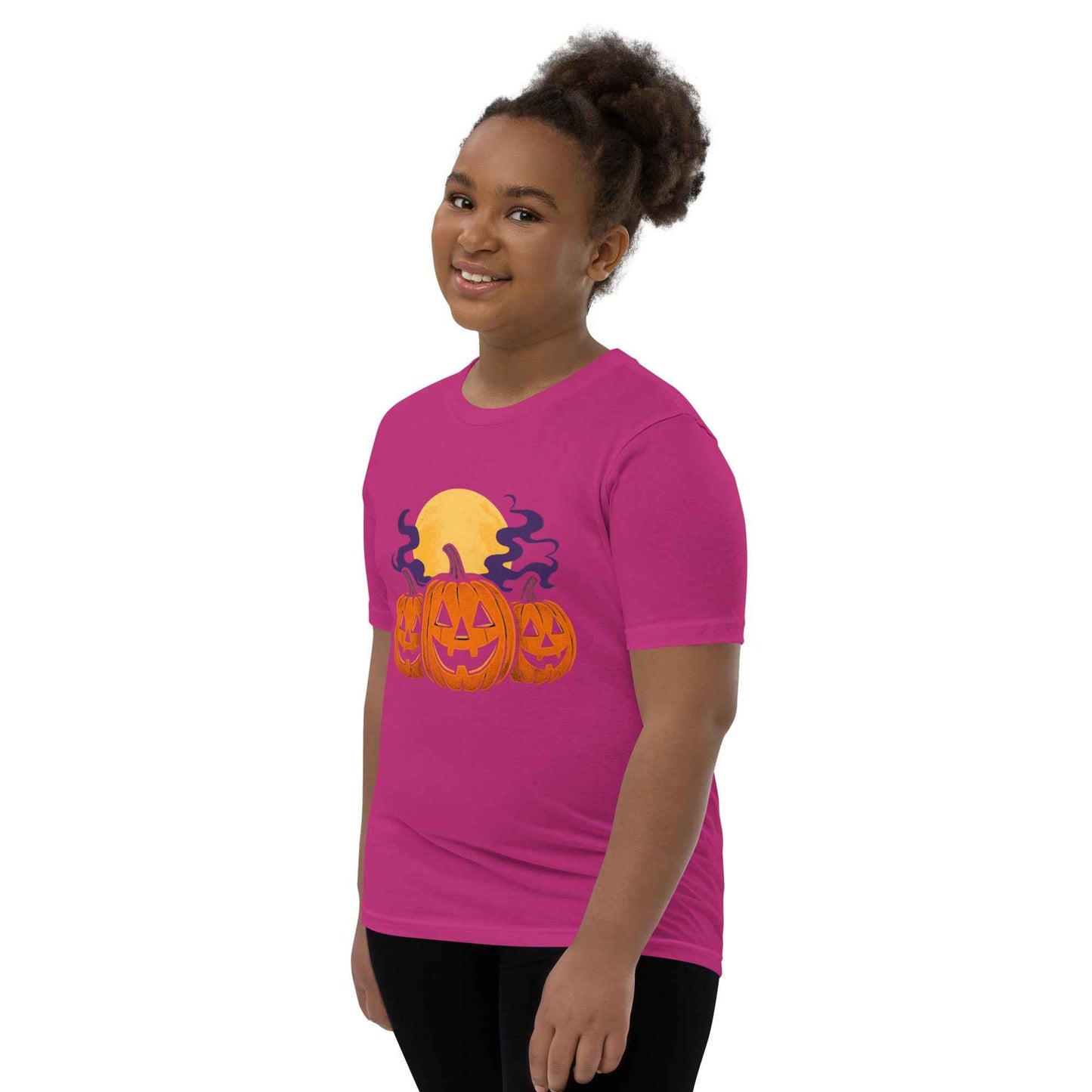 “Midnight Pumpkins” The Jack-O-Lantern Parade Youth Short Sleeve T-Shirt