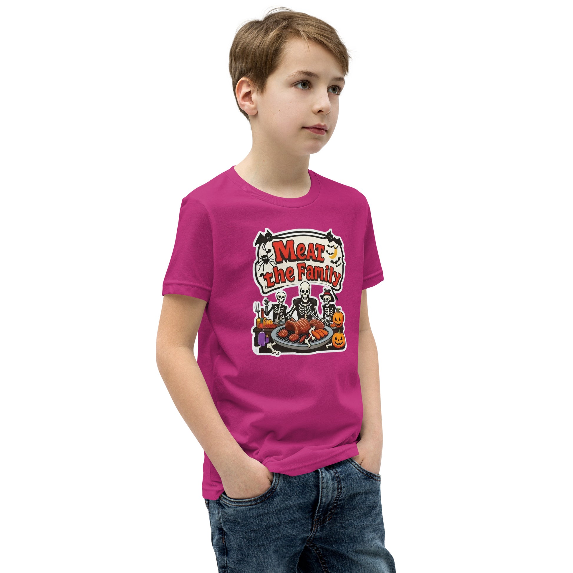 Meat The Family Youth Short Sleeve T-Shirt  from Rare Plus Apparel – unique movie & pop culture inspired design.