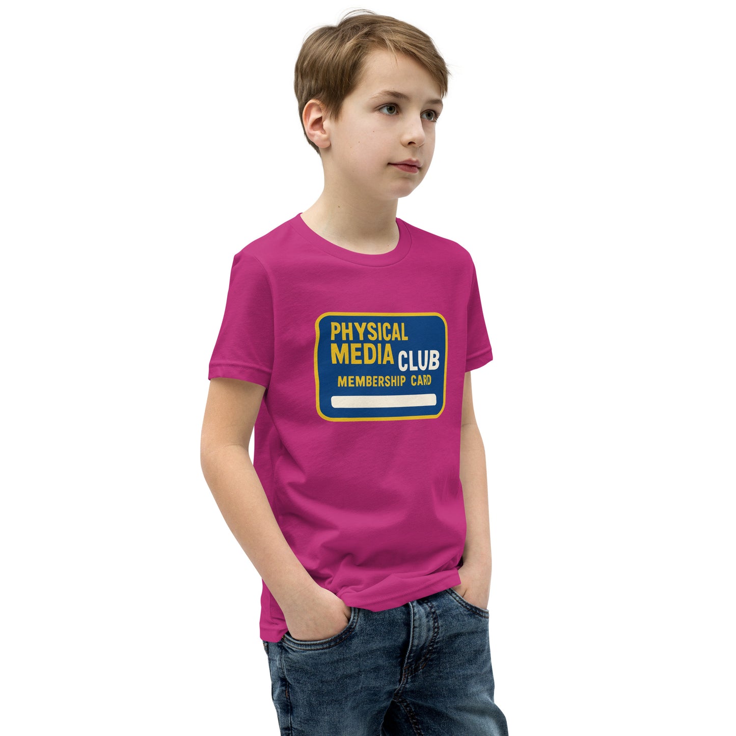 Physical Media Club Youth Short Sleeve T-Shirt  from Rare Plus Apparel – unique movie & pop culture inspired design.