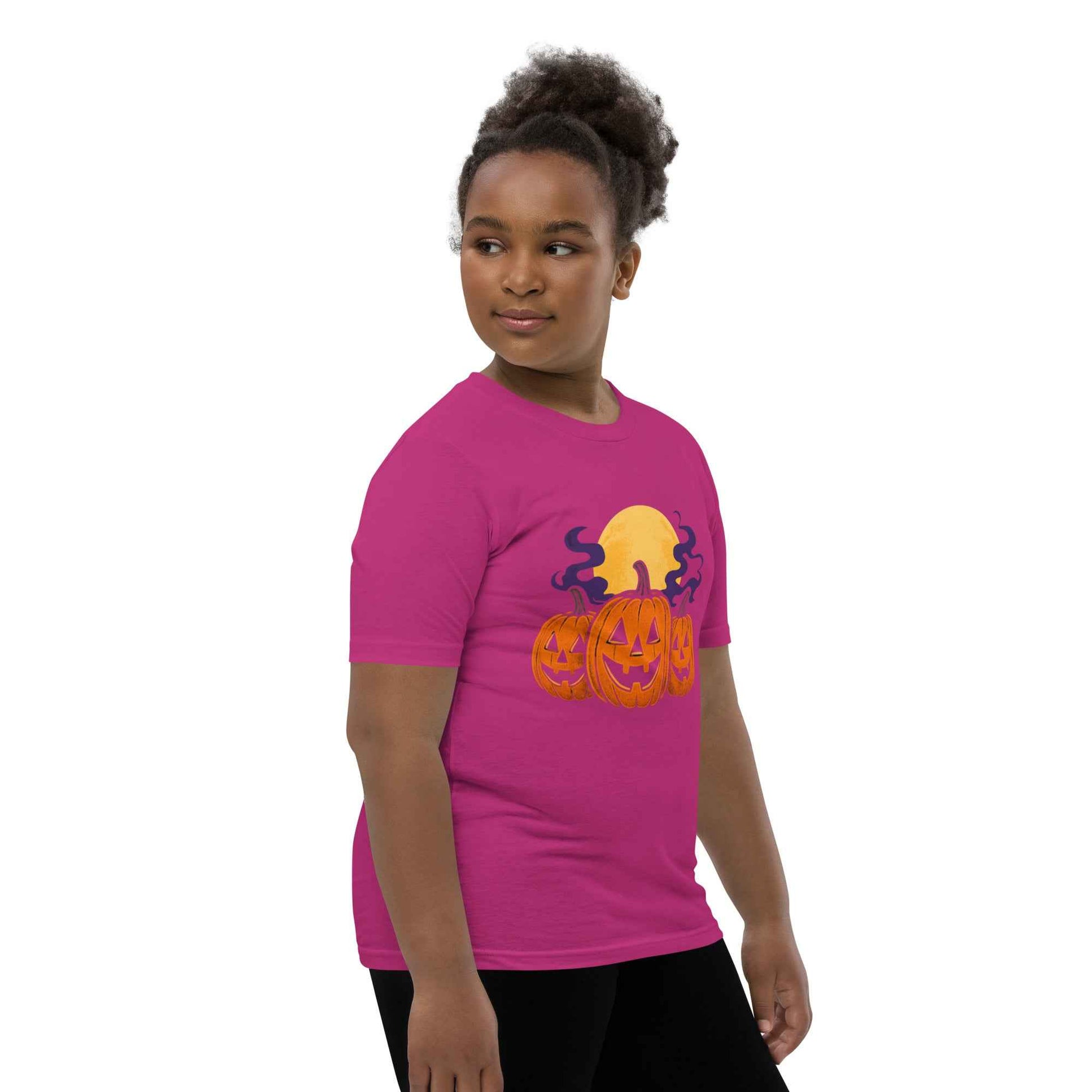 “Midnight Pumpkins” The Jack-O-Lantern Parade Youth Short Sleeve T-Shirt
