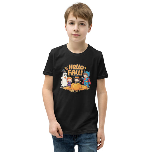 Hello Fall Youth Short Sleeve T-Shirt  from Rare Plus Apparel – unique movie & pop culture inspired design.