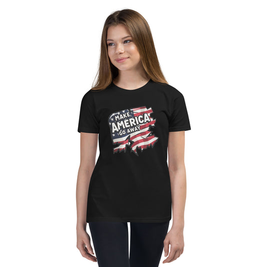 MAGA “Make America Go Away” Youth Short Sleeve T-Shirt  from Rare Plus Apparel – unique movie & pop culture inspired design.