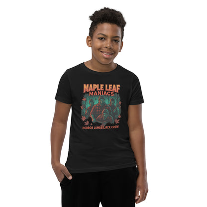 Maple Leaf Maniacs Youth Short Sleeve T-Shirt  from Rare Plus Apparel – unique movie & pop culture inspired design.