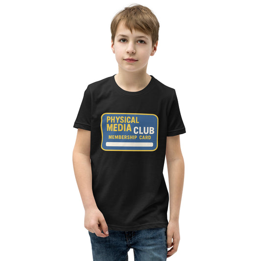 Physical Media Club Youth Short Sleeve T-Shirt  from Rare Plus Apparel – unique movie & pop culture inspired design.