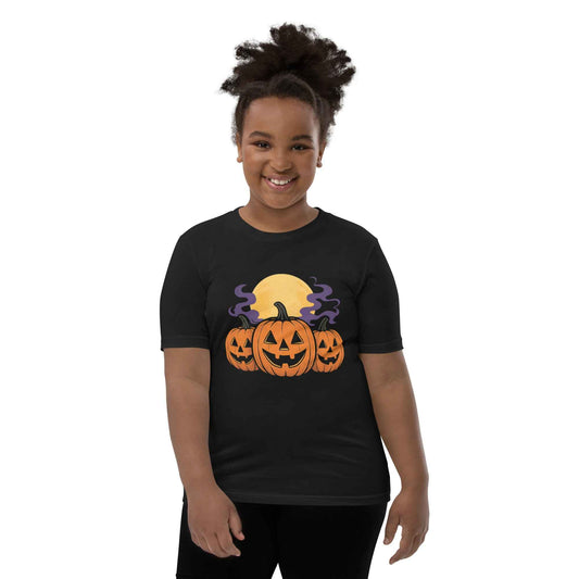 “Midnight Pumpkins” The Jack-O-Lantern Parade Youth Short Sleeve T-Shirt