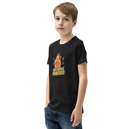100% Maple Powered Youth Short Sleeve T-Shirt  from Rare Plus Apparel – unique movie & pop culture inspired design.