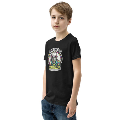 Campy Counselor Youth Short Sleeve T-Shirt  from Rare Plus Apparel – unique movie & pop culture inspired design.