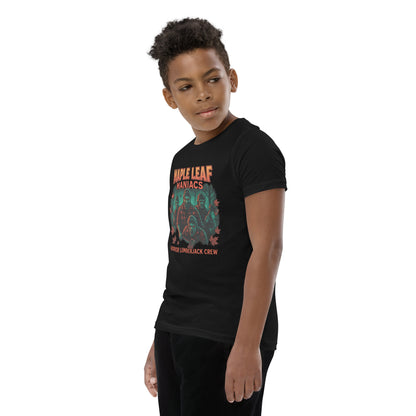 Maple Leaf Maniacs Youth Short Sleeve T-Shirt  from Rare Plus Apparel – unique movie & pop culture inspired design.