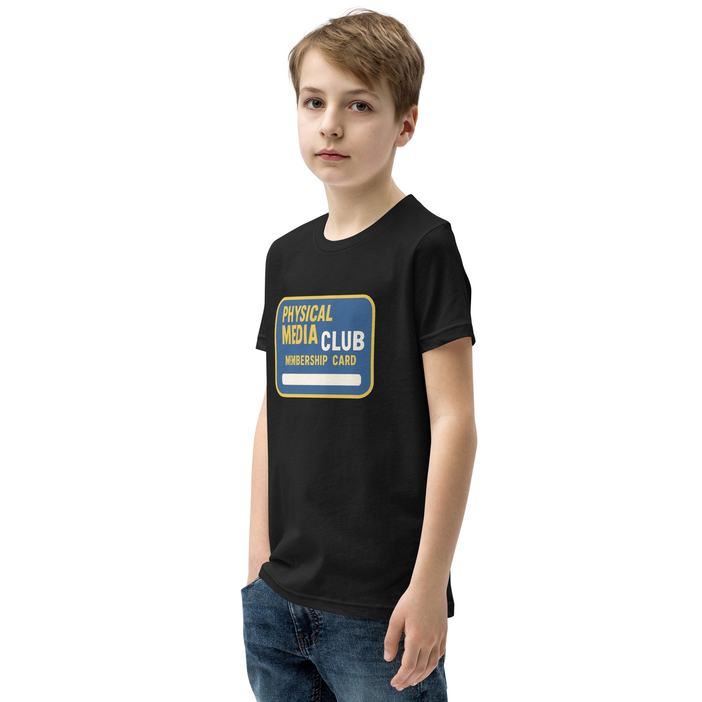 Physical Media Club Youth Short Sleeve T-Shirt  from Rare Plus Apparel – unique movie & pop culture inspired design.