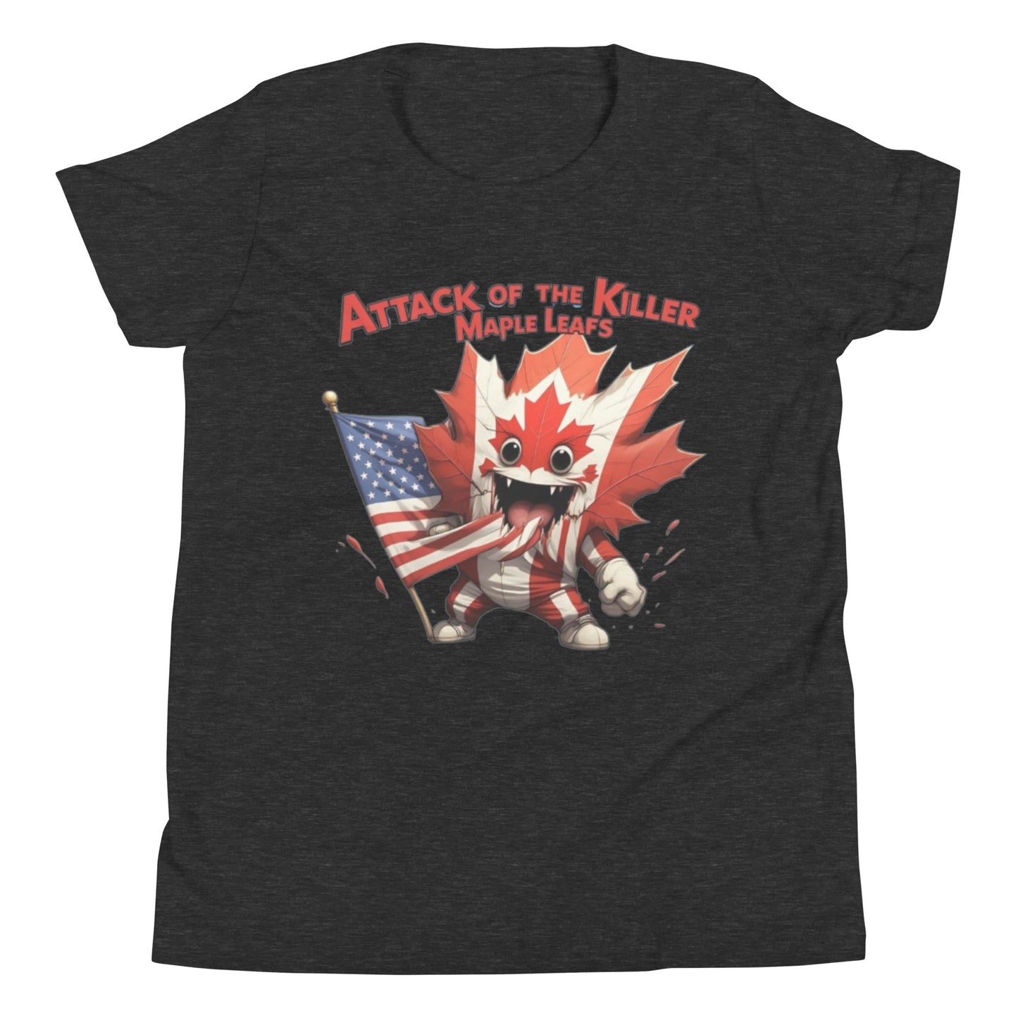 Maple Mayhem Youth Short Sleeve T-Shirt  from Rare Plus Apparel – unique movie & pop culture inspired design.