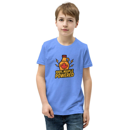 100% Maple Powered Youth Short Sleeve T-Shirt  from Rare Plus Apparel – unique movie & pop culture inspired design.