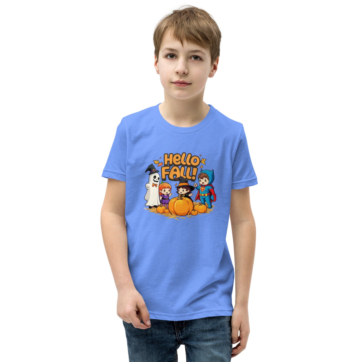 Hello Fall Youth Short Sleeve T-Shirt  from Rare Plus Apparel – unique movie & pop culture inspired design.