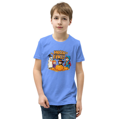Hello Fall Youth Short Sleeve T-Shirt  from Rare Plus Apparel – unique movie & pop culture inspired design.