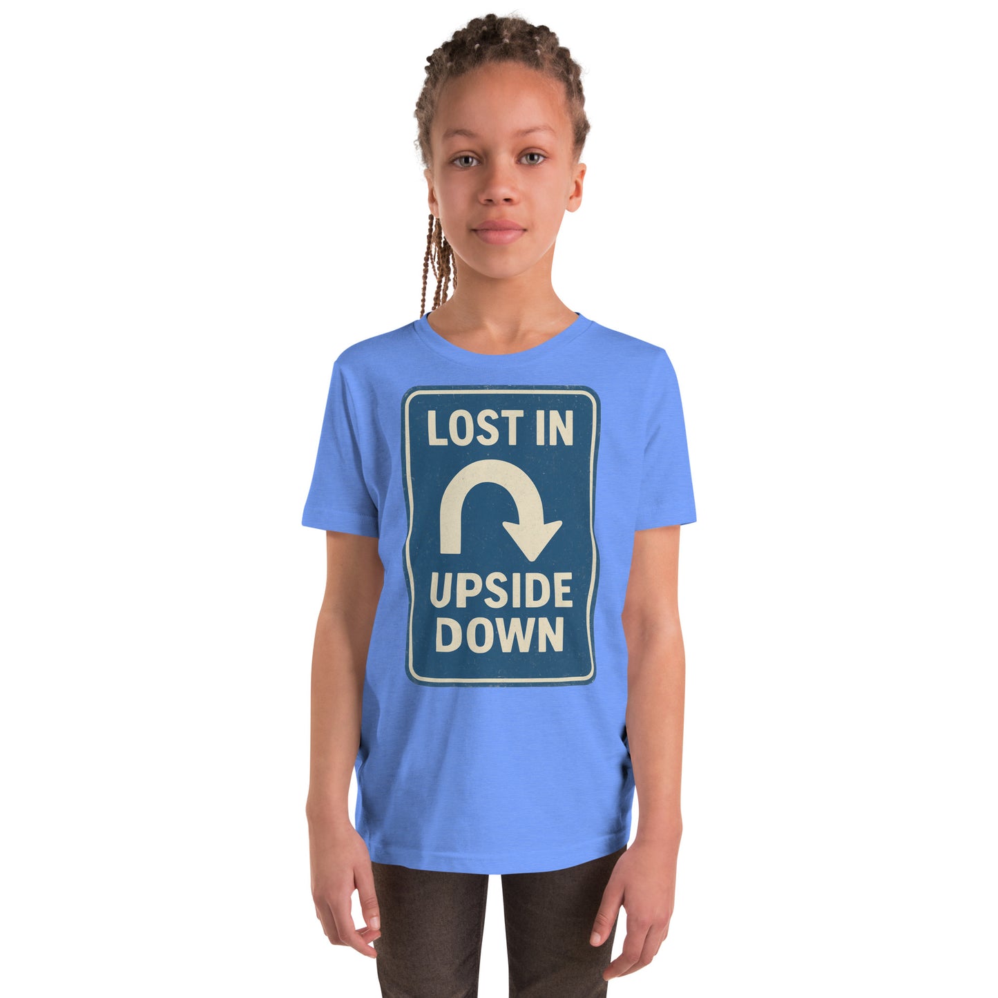 Lost in the Upside Down Youth Short Sleeve T-Shirt  from Rare Plus Apparel – unique movie & pop culture inspired design.