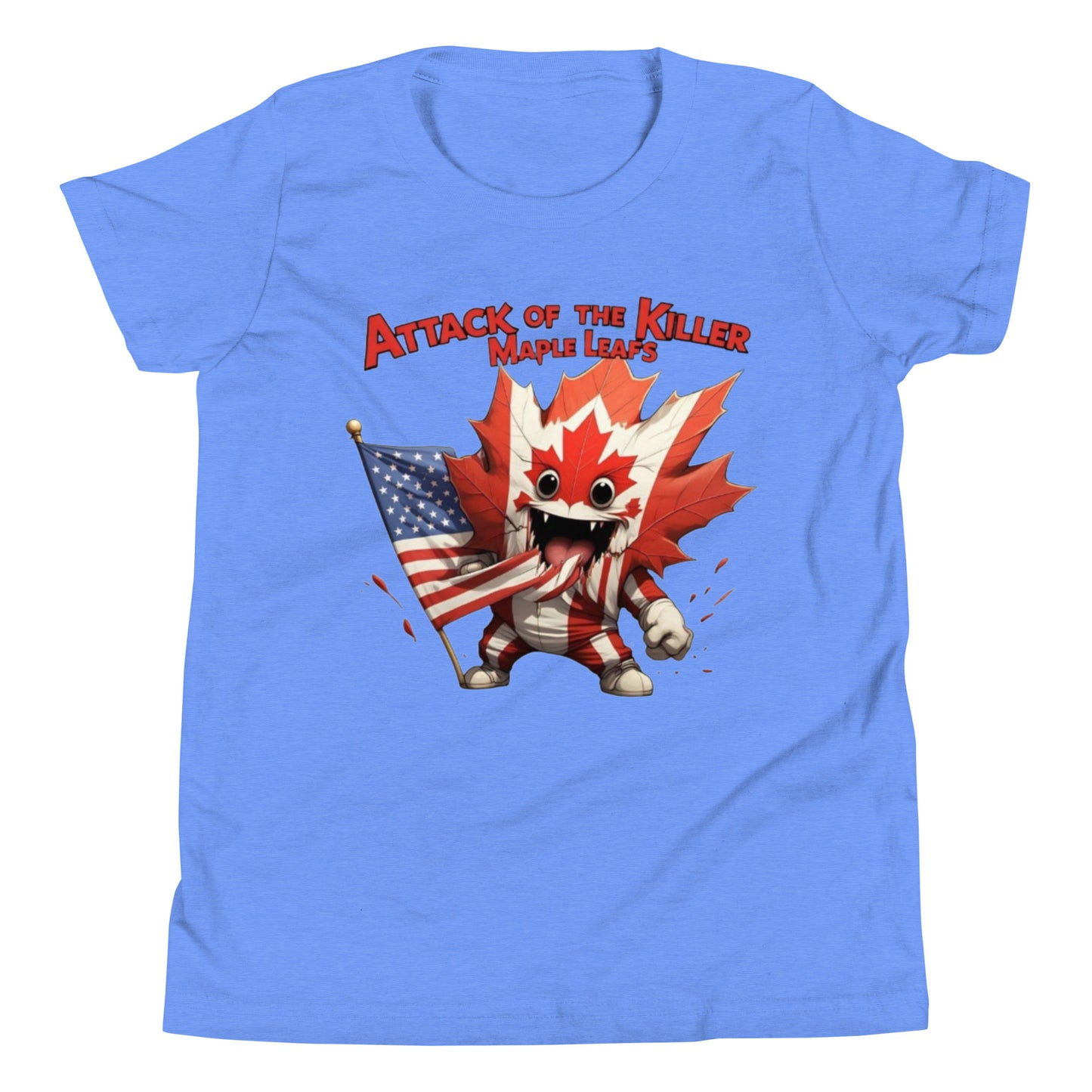 Maple Mayhem Youth Short Sleeve T-Shirt  from Rare Plus Apparel – unique movie & pop culture inspired design.