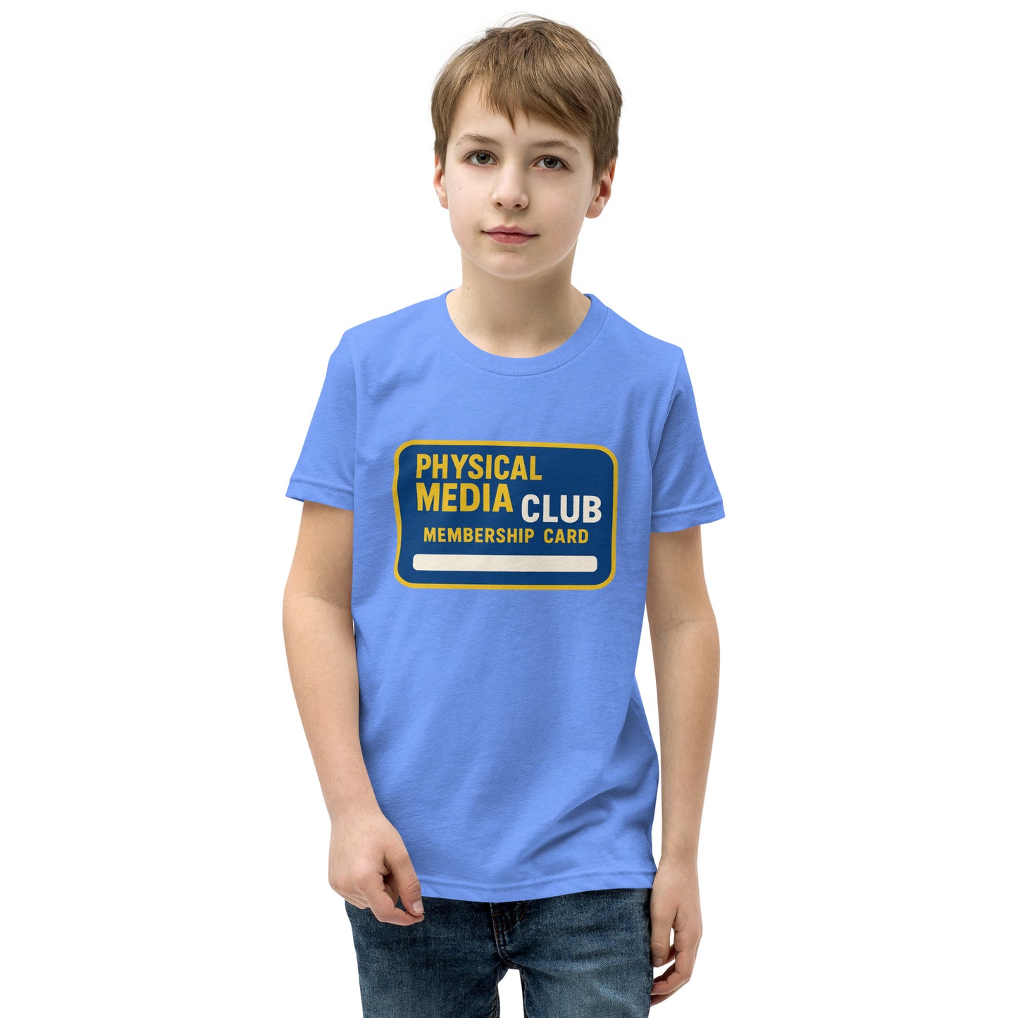 Physical Media Club Youth Short Sleeve T-Shirt  from Rare Plus Apparel – unique movie & pop culture inspired design.
