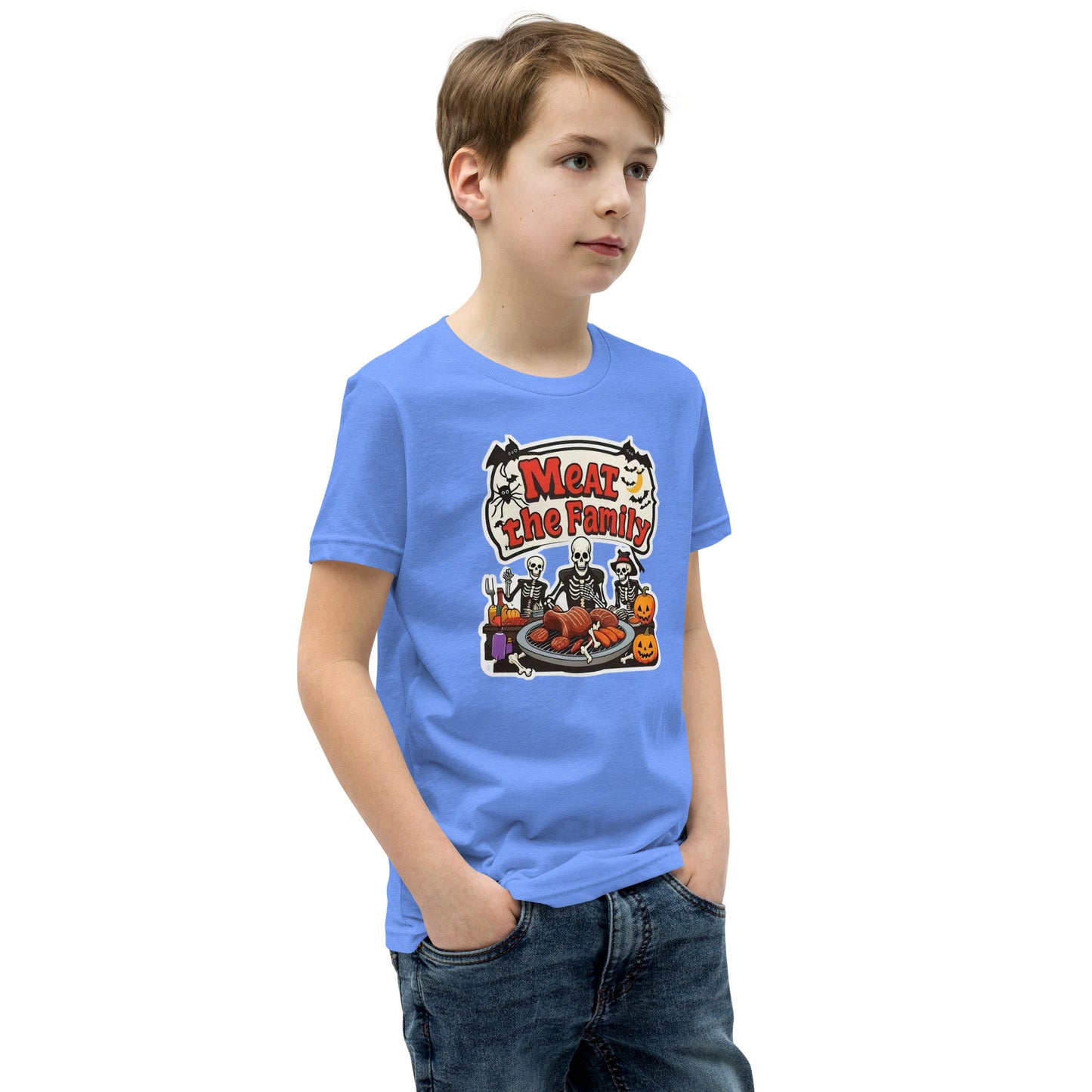 Meat The Family Youth Short Sleeve T-Shirt  from Rare Plus Apparel – unique movie & pop culture inspired design.