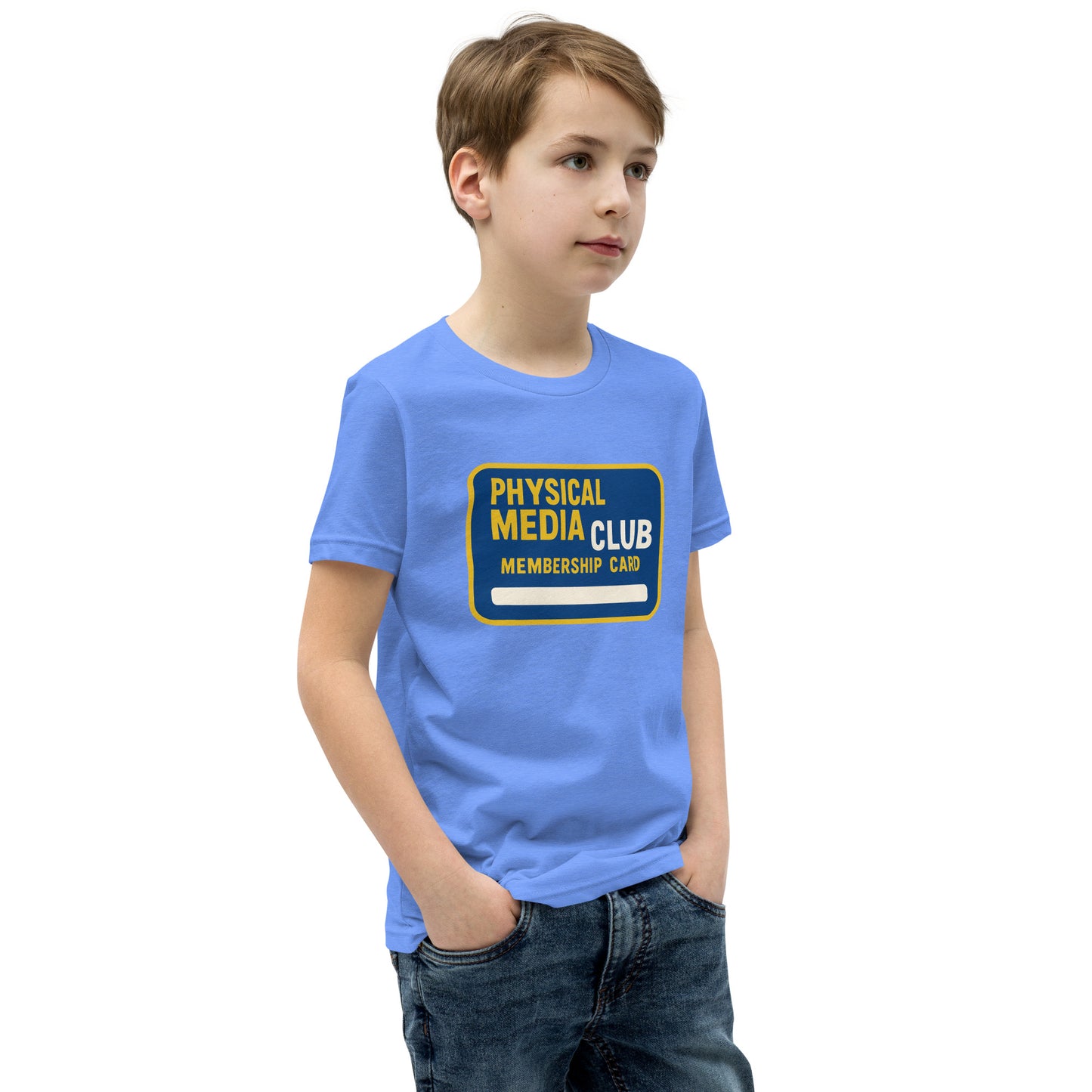 Physical Media Club Youth Short Sleeve T-Shirt  from Rare Plus Apparel – unique movie & pop culture inspired design.