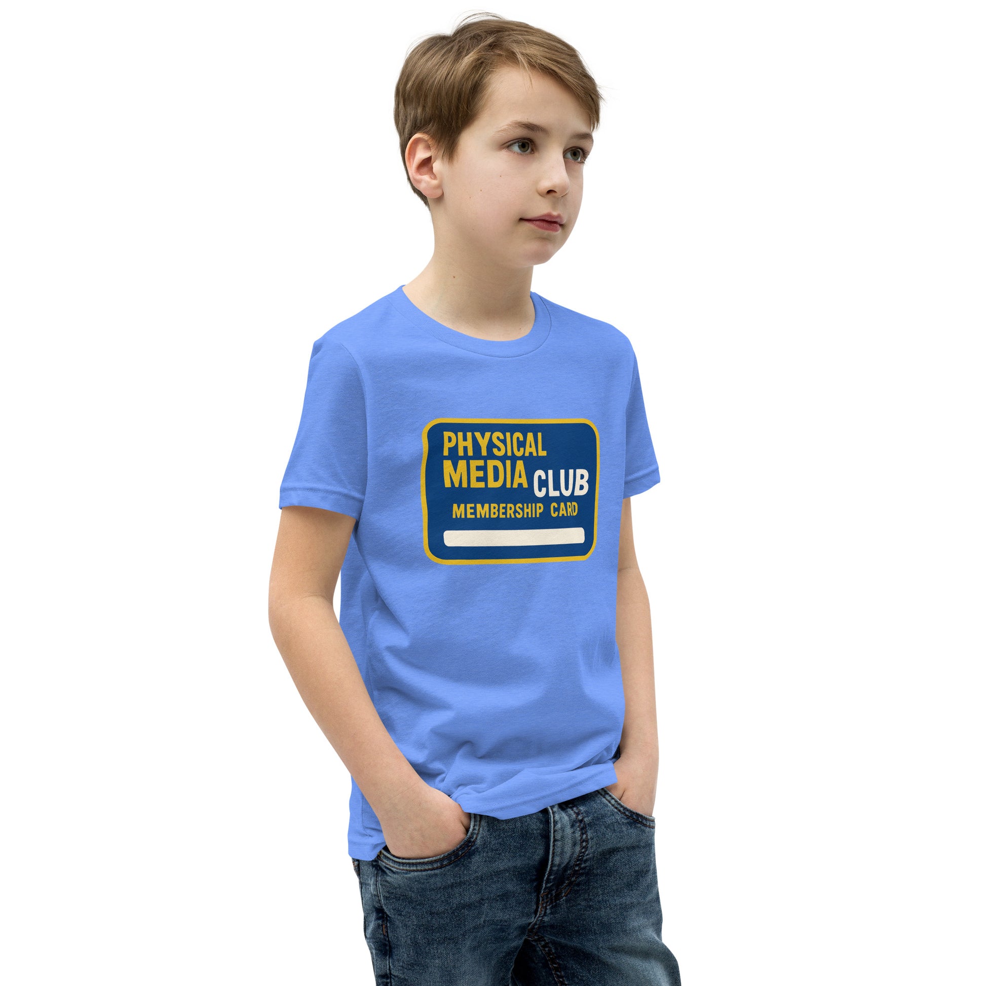 Physical Media Club Youth Short Sleeve T-Shirt  from Rare Plus Apparel – unique movie & pop culture inspired design.