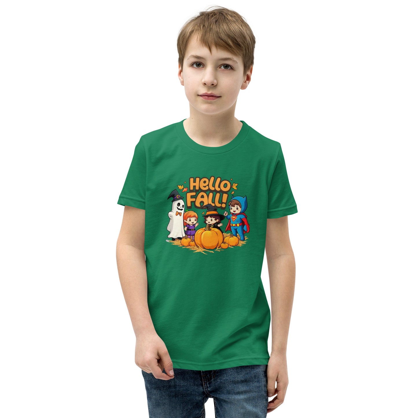 Hello Fall Youth Short Sleeve T-Shirt  from Rare Plus Apparel – unique movie & pop culture inspired design.